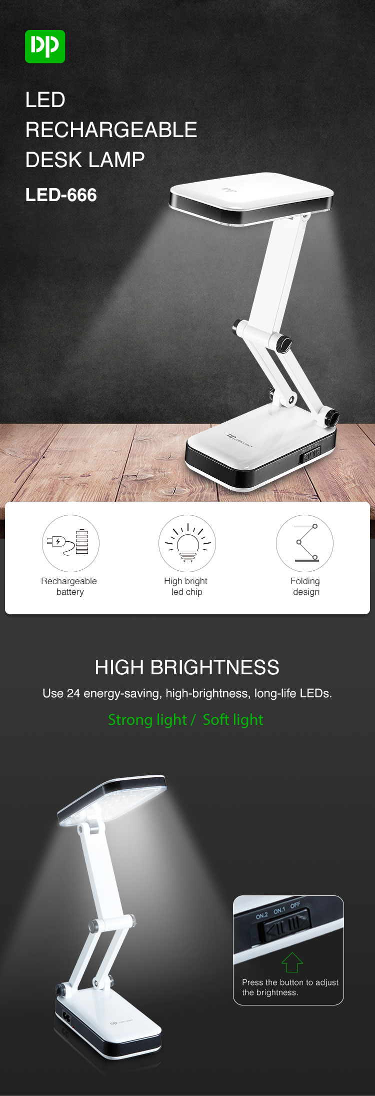 led desk lamp foldable 