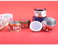 Wholesale Christmas Tin Boxes: Small Round Containers with Window Lids for Food Storage, Ideal for Coffee and Other Delicacies
