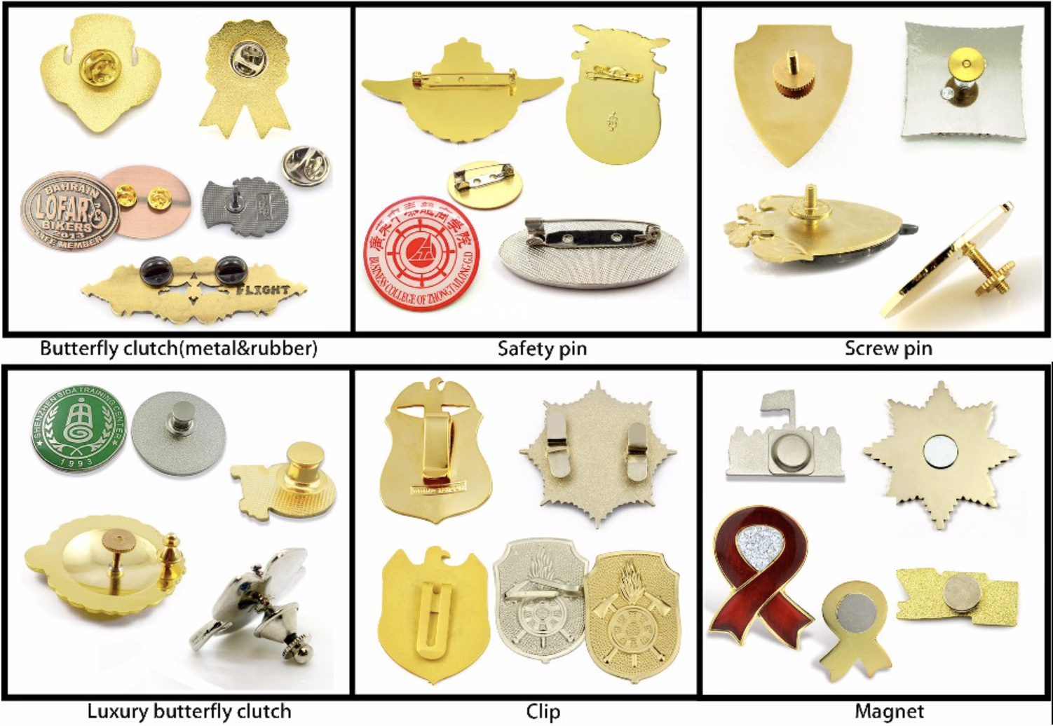 Wholesale badge pin holder custom metal brass reusable name plate magnet