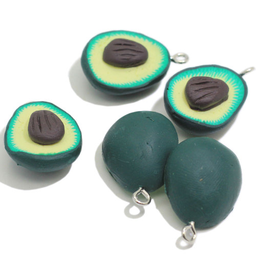 Δημοφιλή Kawaii Avocado Sharrings Polymer Clay Slice 100pcs / bag Fashional Accessories DIY Craft Decoration