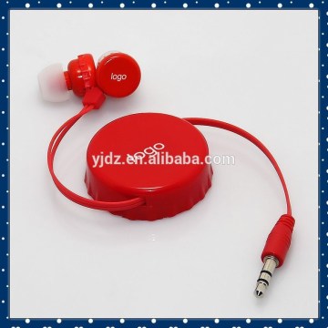 2015 High Quality Round Beer Cap Retractable Earphone