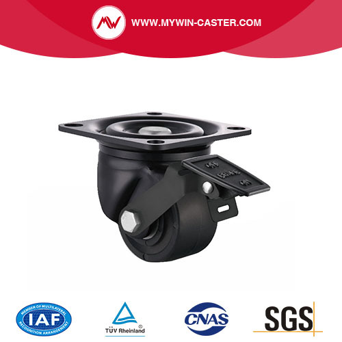Low Centre of Gravity Plate Swivel Total brake Nylon Caster Wheel