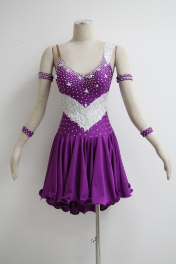 Purple latin dance dress