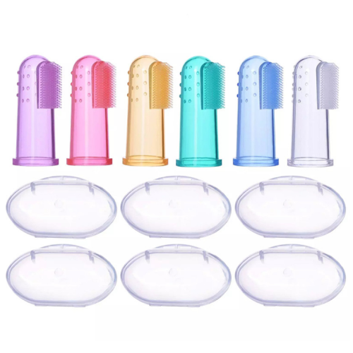 BPA miễn phí Clear Silicone mềm Pet Finger Bàn chải đánh răng