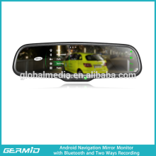 Android Car Rearview Mirror GPS Navigators,bluetooth,dvr recording