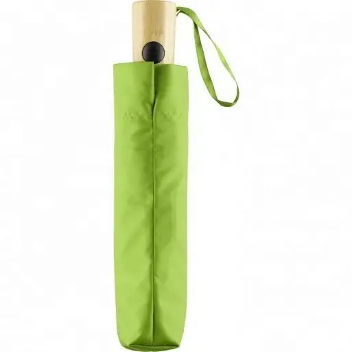 Automatic Eco Renewable Recycled Plastic RPET Umbrella with Bamboo Handle