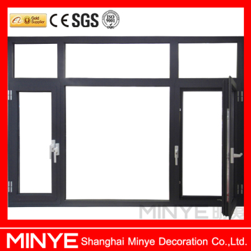 s65 aluminium double glazed casement window/high quality casement window/casement window with inner blinds