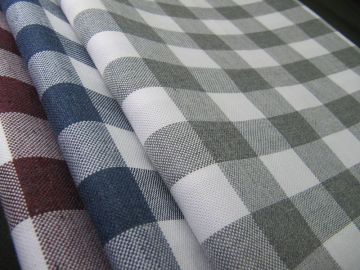 Cotton Yarn Dyed Oxford Check with Heather Yarn
