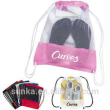 Polyester Mesh Drawstring Back Bag