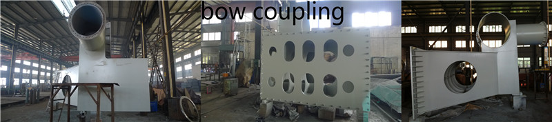 Steel marine dredge bow coupling