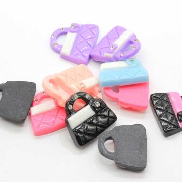 Meilleure vente le plus récent produit coloré diamant sac à main femmes sacs Style Flatback résine perles Kawaii Cabochons pour artisanat bricolage charmes