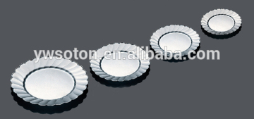 wedding party plate/birthday party plate/Round/Rectangular Plates with Silver Rim /Elegant silver coating Disposable Plates