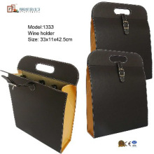 3 bottled leather wine tote
