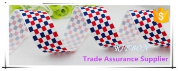 Lattice flag pattern groagrain printed ribbon