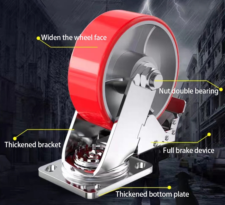 Heavy Duty Casters With Polyurethane Wheels