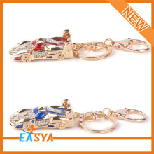Hot Sale Fashion Colorful Crystal Decorative Gold Metal Car Keychain Keyholder