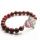 Red Jasper 8MM Round Beads Stretch Gemstone Bracelet with Diamante Evil eye Piece