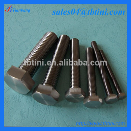 Baoji Tianbang Produce Low Price 1/4-20 X 2 UNC Fully Threaded Titanium Hex Head Bolt