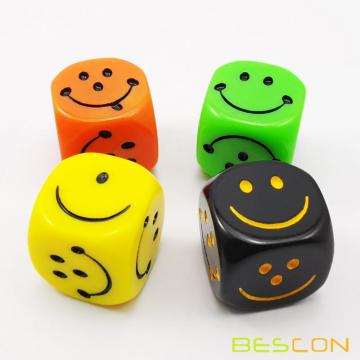 Bescon 20 мм (3/4 &quot;) D6 Smile Dice, 4pcs set