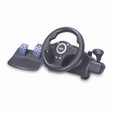 Vibration Steering Wheel for Sony PSP/USB, with Built-in Hand Pedal for Realistic Acceleration
