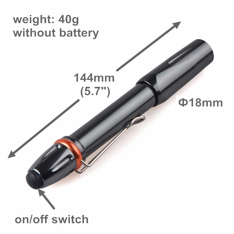 Pocket Flashlight 365nm 3W LED Ultraviolet Lamp UV Black Light Pen Torch