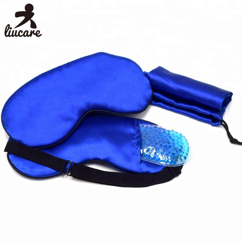 Soft Silk Hot Cold Gel Therapy Adjustable Strap Eye Sleeping Mask