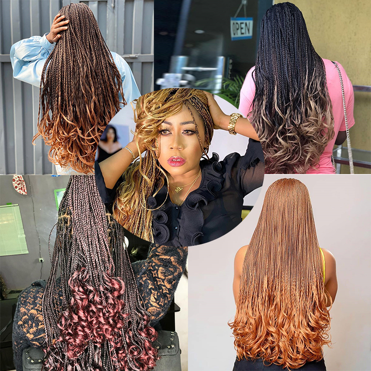 22 Inch Loose Wave Crochet Hair Wavy Synthetic Braids Hair Extensions PreStretched Braiding Hair For Black Women Spral Curl