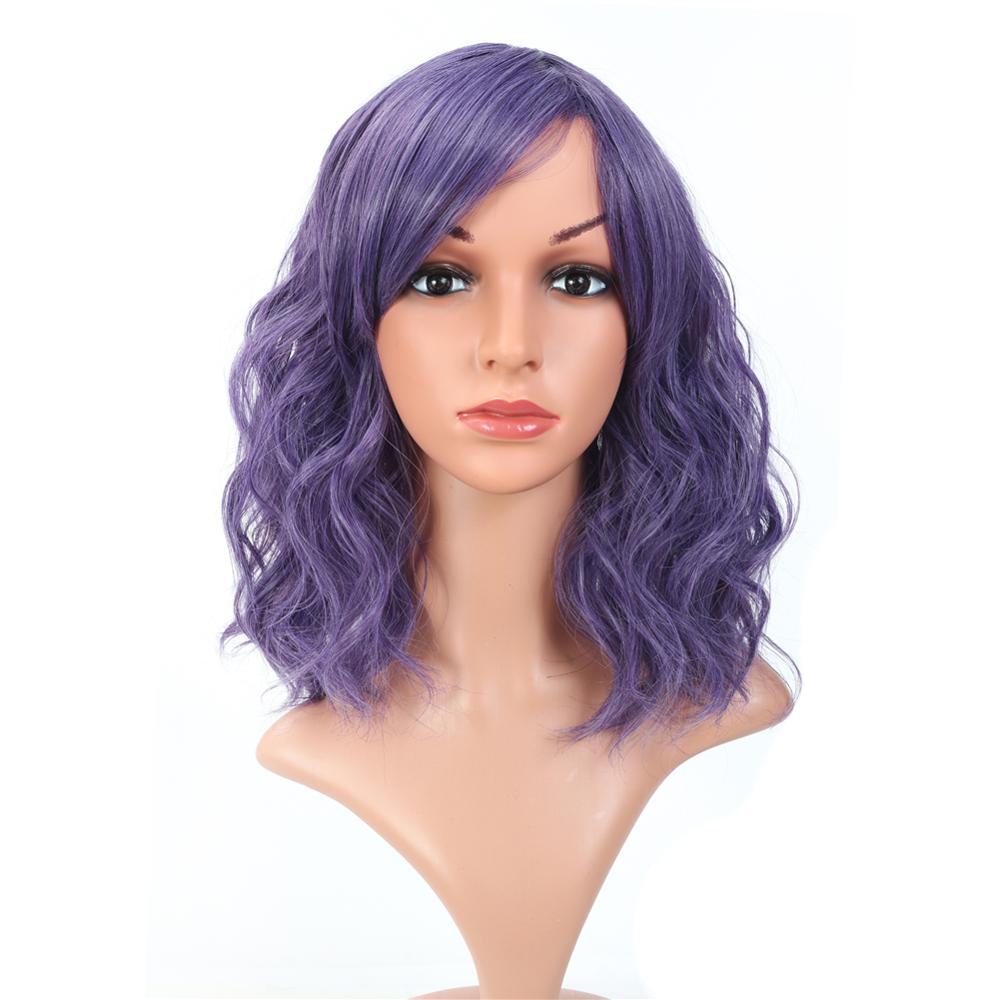 MYZYR own brand wig high-quality heat-resistant synthetic wig 16 inches, fluffy wavy bangs wig, noble gold artificial wig