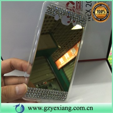 2016 crystal bumper case mirror back cover for samsung galaxy j7 diamond case