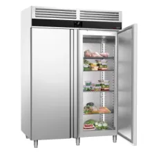 Commercial Vertical Two-Door Refrigerator Dual-Temperature Quick-Freezing Refrigeration Freezer Fresh-Keeping Cabinet