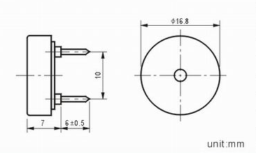 17mm piezo sounder