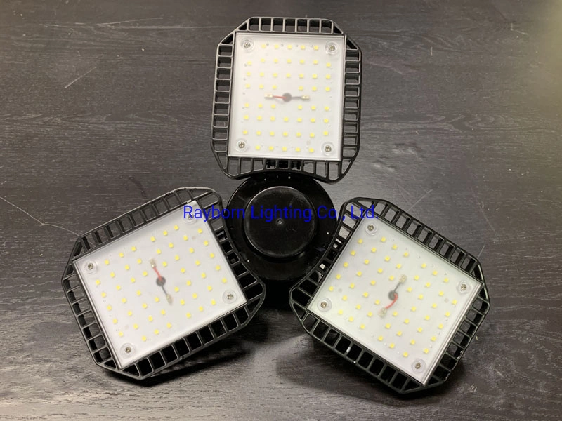 E27 80W Adjustable Garage Ceiling High Bay LED Shop Bulb Light for Garage Deformable Lighting