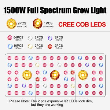 सनशाइन फुल स्पेक्ट्रम 1500W COB LED ग्रो लाइट