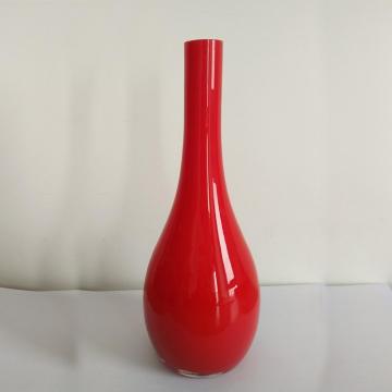 Vase rouge en forme de cucurbitacée en gros pour la décoration de la maison