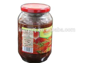 tomato paste in glass jar