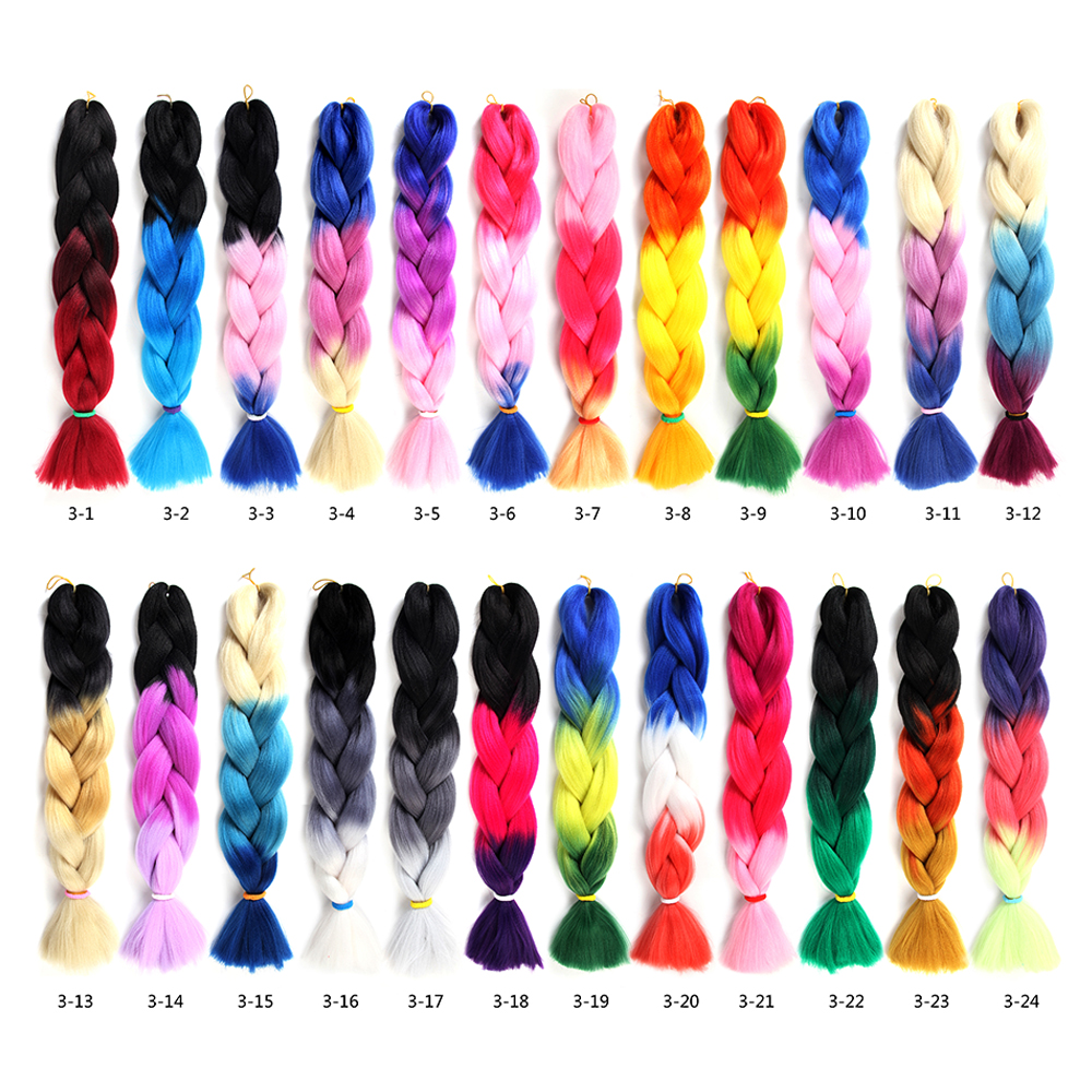 Synthetic Hair 41 Inches 165g Crochet Hair Black Brown Pink Long Jumbo Braid Crochet X pression ombre Braiding Hair