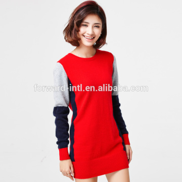 Long Style Cashmere Colorful Pullover