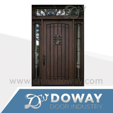 Three open steel wood door