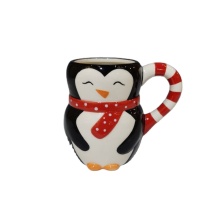 Wholesale 3D Animal Shape Ceramic Christmas Penguin Coffee Mug