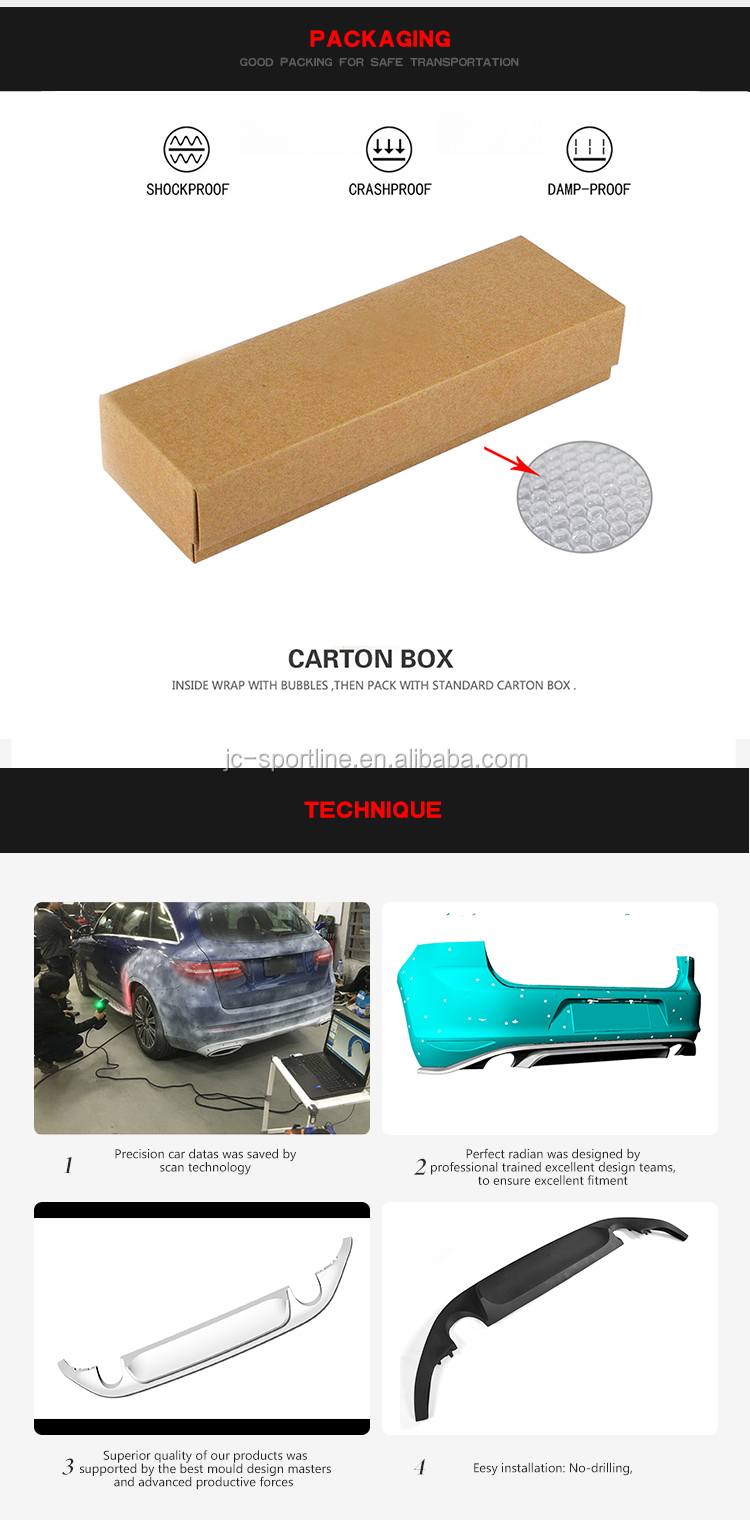 GOLF 7 Rear Diffuser for VW GOLF 7 MK7 GTI/R Hatchback 14-17 GTI Clubsport Style