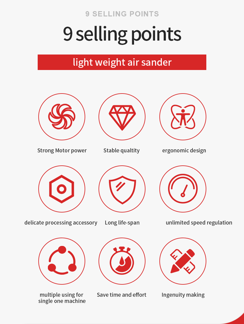 central vacuum pneumatic polisher air orbital sander for car