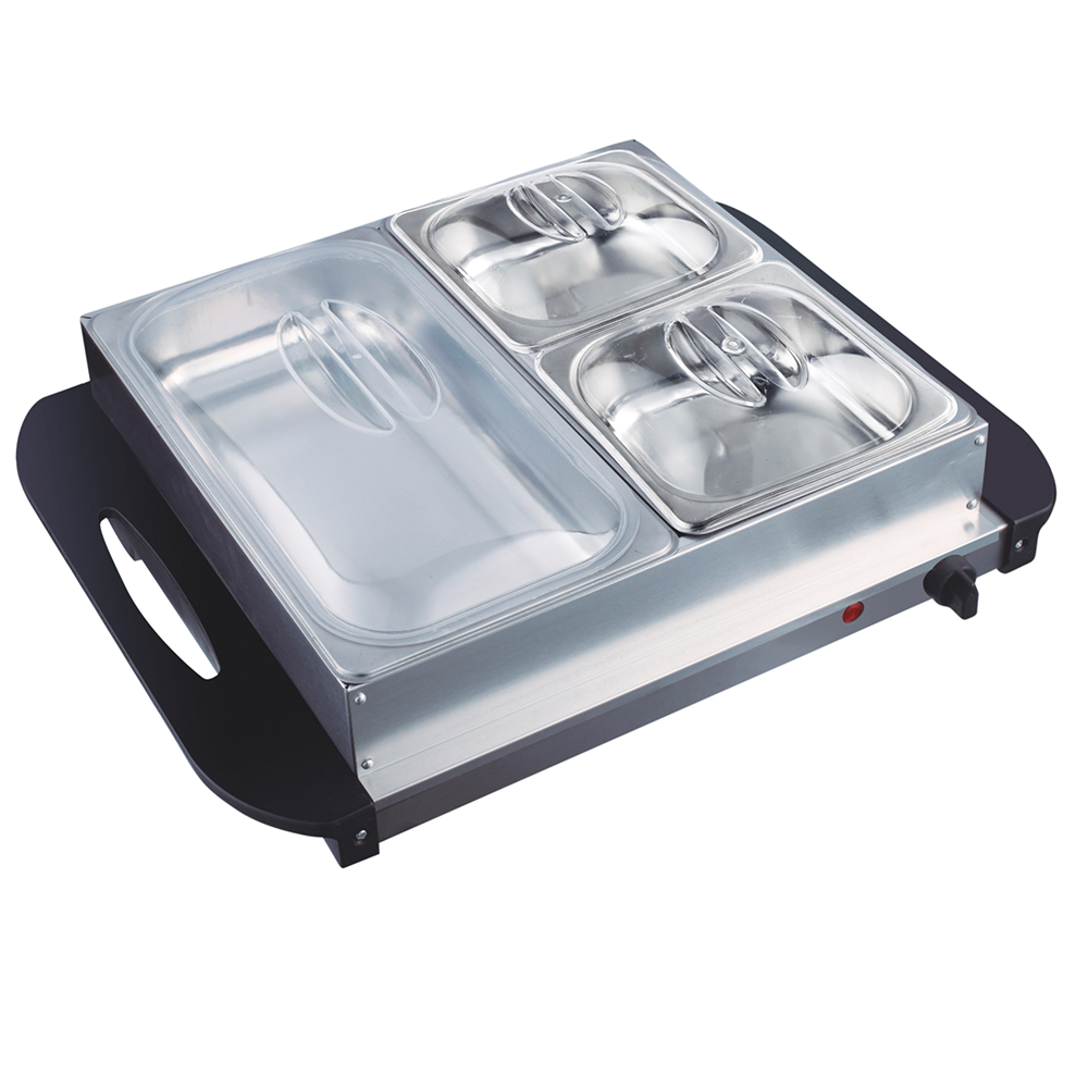 Professional Hot Plate Food Warmer with 3 Tray