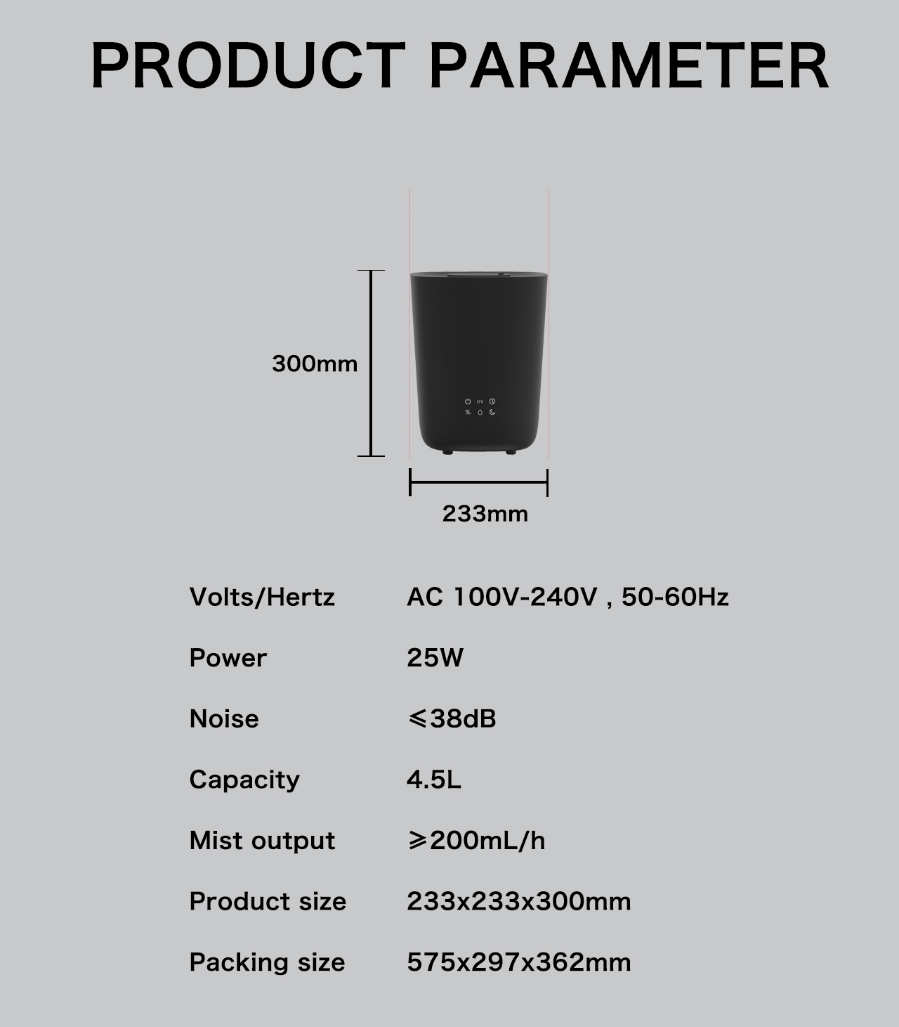 HTJ-2166 humidifier specification HTJ-2166 humidifier specification