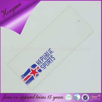 right angle garment tag design with hole