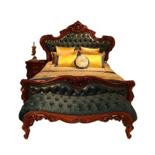 2024 Vintage Solid Birch Oak King Bed - European Antique Bedroom Furniture