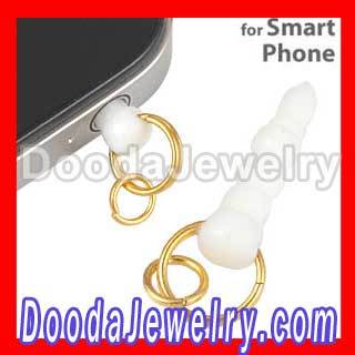 White Plastic Earphone Jack Charm Connector With Hole?
