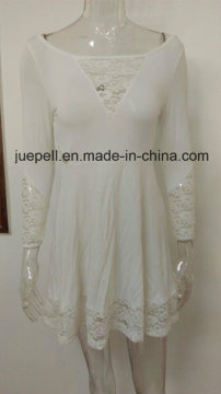 Knited Ladies Hight Waist Sexy Lace Dress