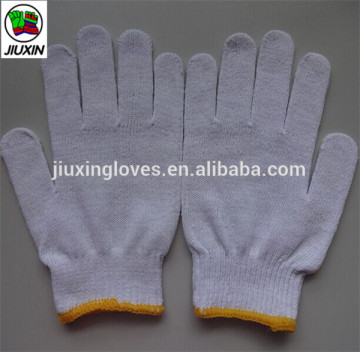 Cotton string knitted work glove/knitted glove/working gloves/cotton glove/bleached white cotton glove