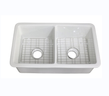 Low Price Wholesale White Ceramic Double Bowl Farmhouse Kitchen Sinks
