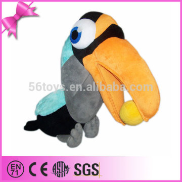 custom colorful big eyes plush stuffed parrot kid toy